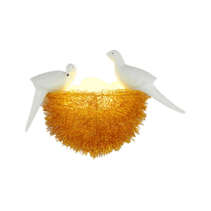 Contemporary Creative Aluminum Bird's Nest 3/5-Light Wall Sconce Lamp For Living Room
