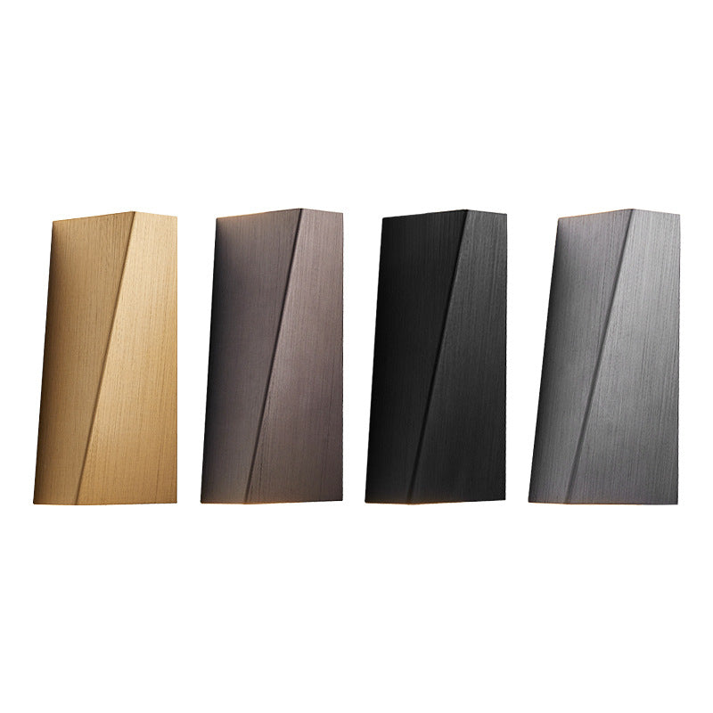 Modern Minimalist Brushed Aluminum Geometric Square LED Wall Sconce Lamp For Living Room