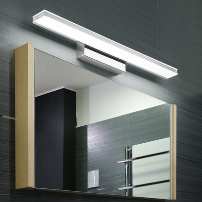 Modern Minimalist Rectangular Column Stainless Steel Anti-Fog Vanity Light LED Wall Sconce Lamp For Bathroom & Living Room