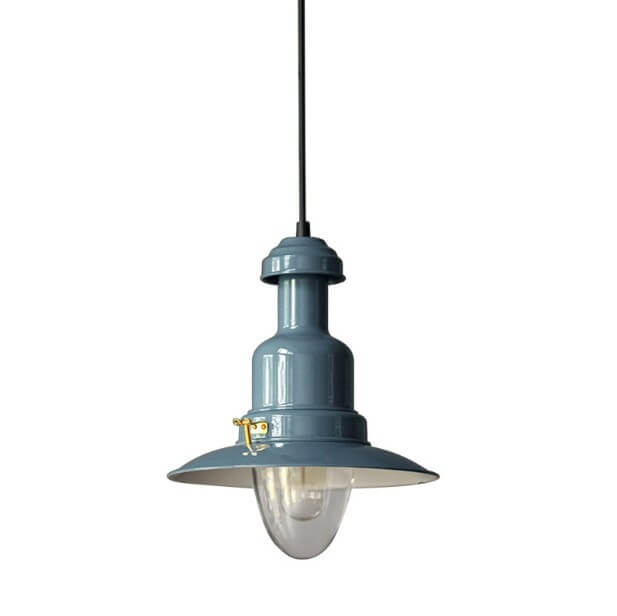 Scandinavian Industrial Iron Lacquered Round 1-Light Pendant Light