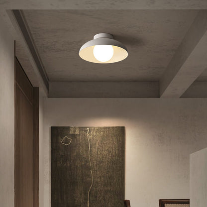 Contemporary Nordic Wabi-sabi Iron Glass 1-Light Semi-Flush Mount Light for Living Room