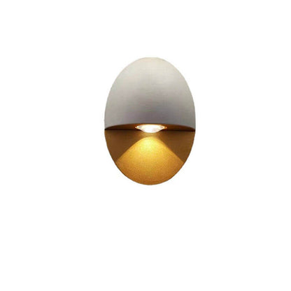 Modern Minimalist Oval Shape Aluminum Outdoor Waterproof LED Wall Sconce Lamp for Outdoor Patio