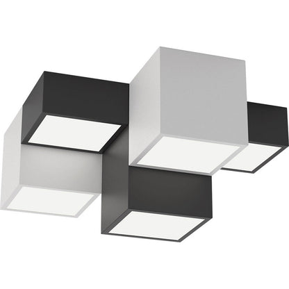 Modern Minimalist Cube Iron Acrylic LED Flush Mount Ceiling Light For Living Room