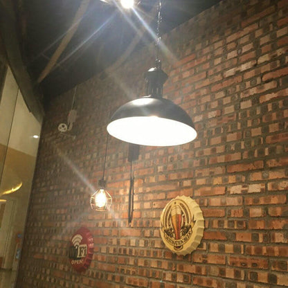 Traditional Vintage Pulley Iron Wood 1-Light Wall Sconce Lamp