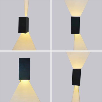 Modern Minimalist Aluminum Smart Square APP Dimming Waterproof LED Wall Sconce Lamp For Outdoor