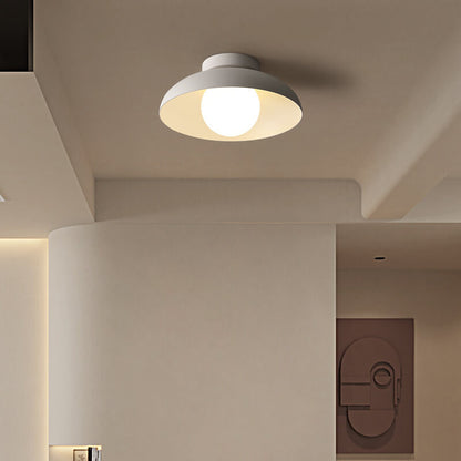 Contemporary Nordic Wabi-sabi Iron Glass 1-Light Semi-Flush Mount Light for Living Room