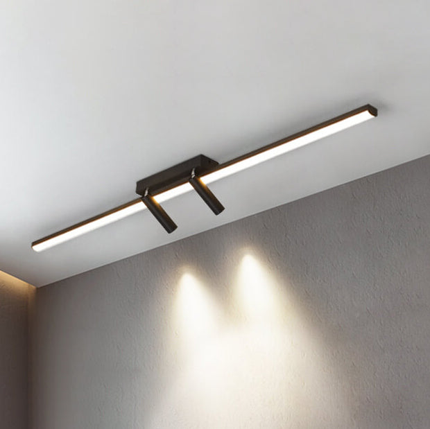 Modern Minimalist Long Strip Iron Acrylic LED Spotlight Flush Mount Ceiling Light