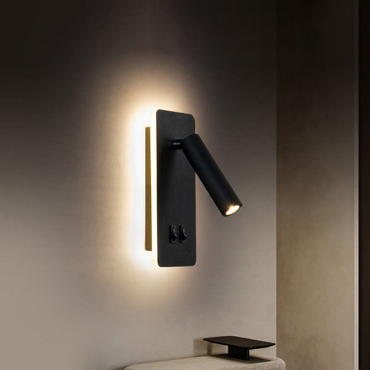 Contemporary Nordic Iron Square Spotlight Rotatable LED Reading Wall Sconce Lamp For Living Room & Bedroom