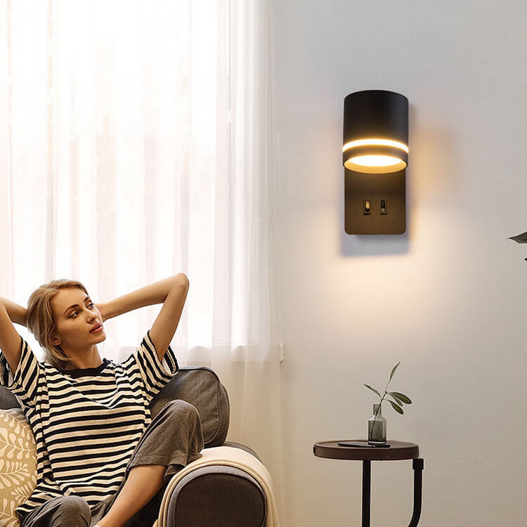 Contemporary Nordic Iron Square Spotlight Rotatable LED Reading Wall Sconce Lamp For Living Room & Bedroom