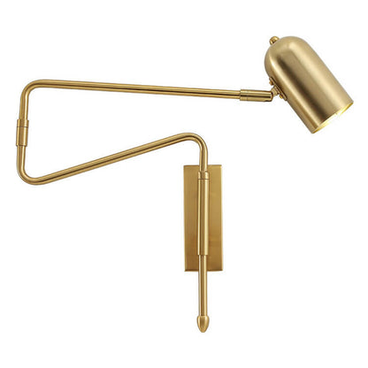 Contemporary Nordic Iron Cylinder Long Pole Swing Arm Wall Sconce Lamp for Bedroom