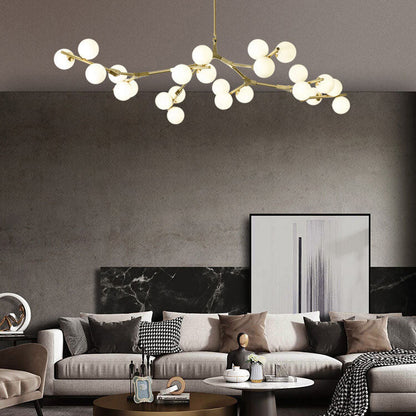 Modern Minimalist Magic Bean Branch Glass Hardware 12/18/24 Light Chandelier For Living Room & Bedroom