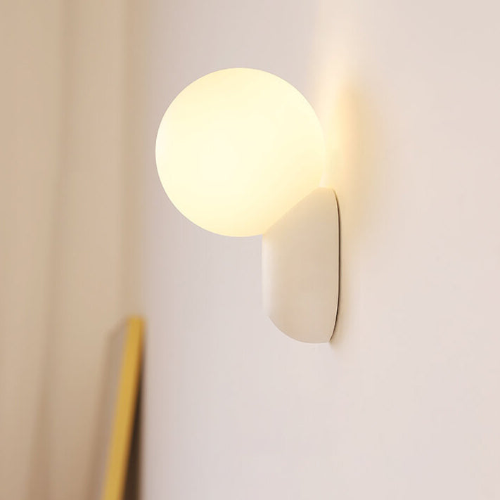 Modern Minimalist Macaron Cream Style Resin Glass Ball 1-Light Wall Sconce Lamp