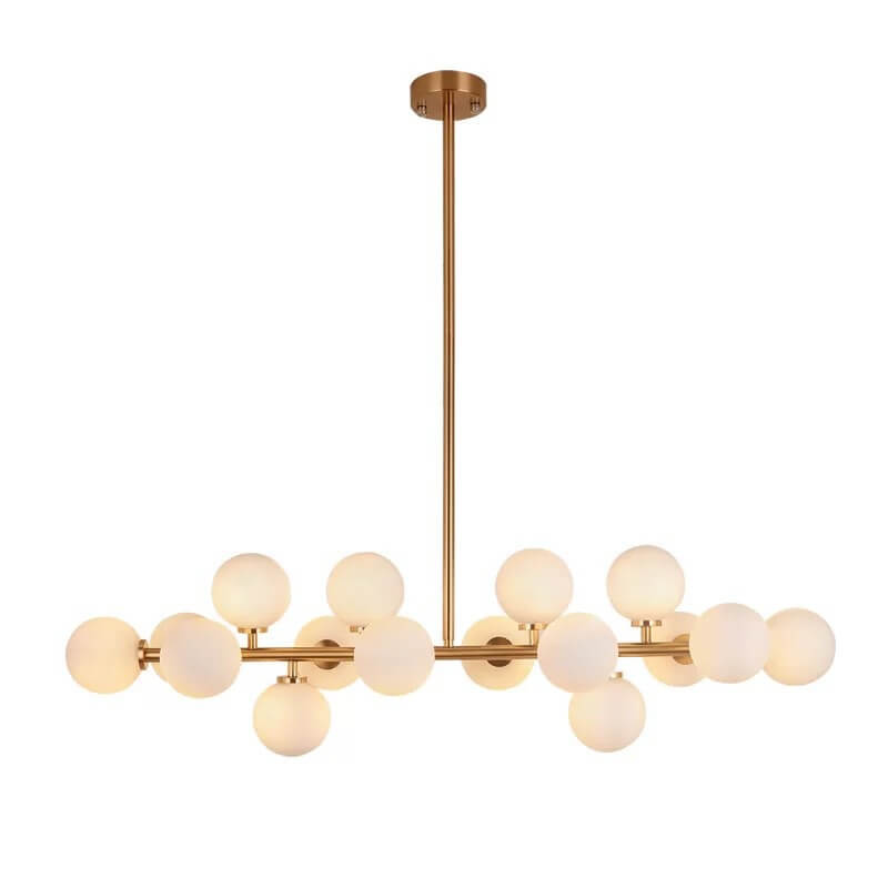Modern Luxury Magic Bean Iron Glass Ball 16-Light Island Light Chandelier For Dining Room