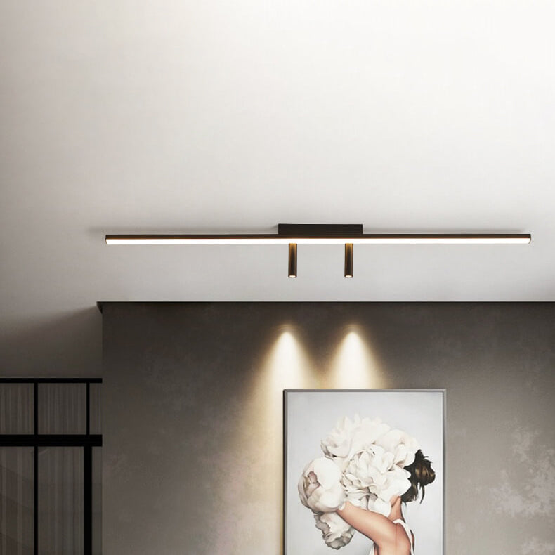 Modern Minimalist Long Strip Iron Acrylic LED Spotlight Flush Mount Ceiling Light