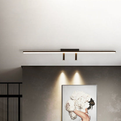 Modern Minimalist Long Strip Iron Acrylic LED Spotlight Flush Mount Ceiling Light