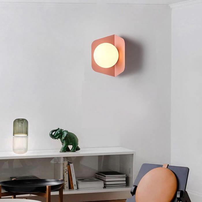 Contemporary Nordic Globe Glass Ball 1-Light Wall Sconce Lamp For Bedroom