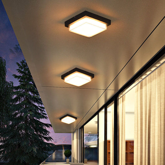 Modern Minimalist Square Aluminum Acrylic Induction LED Flush Mount Ceiling Light For Outdoor