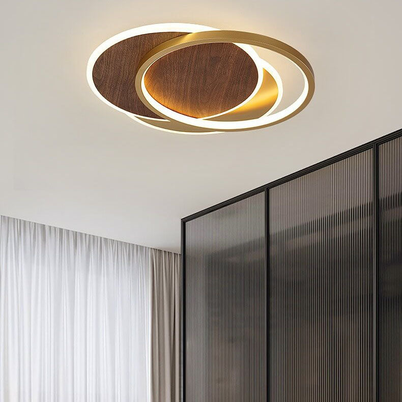 Modern Nordic  Wrought Iron Round Circular LED Flush Mount Lighting for Living Room