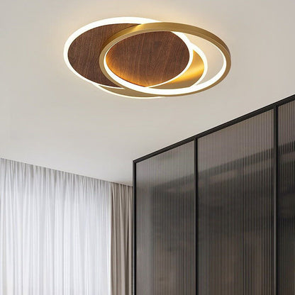 Modern Nordic  Wrought Iron Round Circular LED Flush Mount Lighting for Living Room