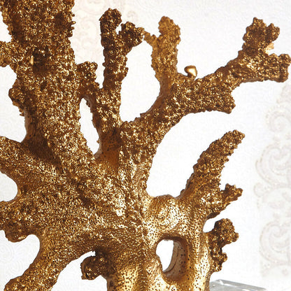 Modern Art Deco Linen Resin Crystal Coral Base 1-Light Table Lamp For Bedroom