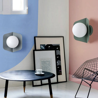Contemporary Nordic Globe Glass Ball 1-Light Wall Sconce Lamp For Bedroom