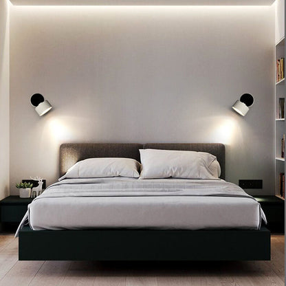 Modern Minimalist Round Aluminium Rotatable Folding LED Wall Sconce Lamp For Living Room & Bedroom
