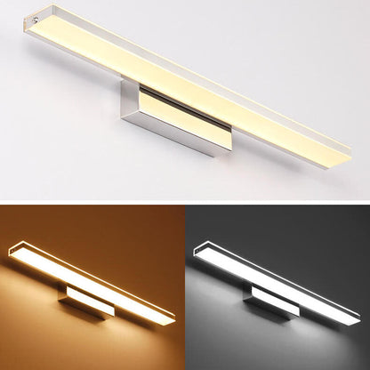 Modern Minimalist Rectangular Column Stainless Steel Anti-Fog Vanity Light LED Wall Sconce Lamp For Bathroom & Living Room