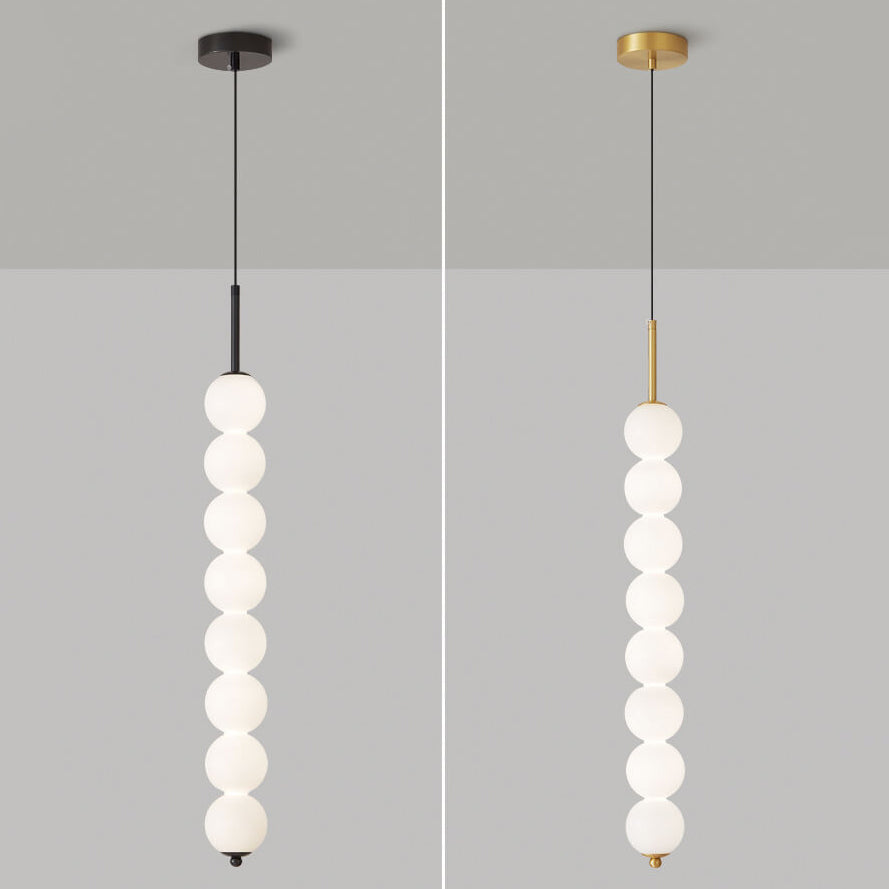 Nordic Creative Brass Spherical Glass Long Strip LED Pendant Light
