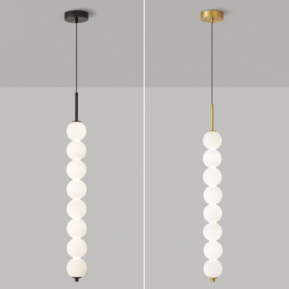 Nordic Creative Brass Spherical Glass Long Strip LED Pendant Light