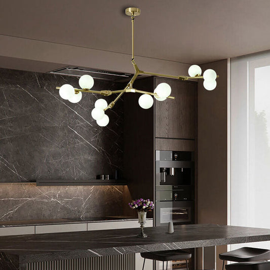 Modern Minimalist Magic Bean Branch Glass Hardware 12/18/24 Light Chandelier For Living Room & Bedroom