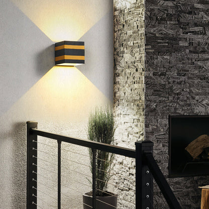 Modern Minimalist Square Cube Aluminum Waterproof LED Wall Sconce Lamp For Outdoor