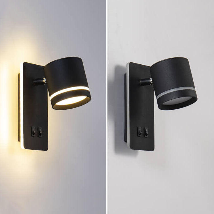 Contemporary Nordic Iron Square Spotlight Rotatable LED Reading Wall Sconce Lamp For Living Room & Bedroom
