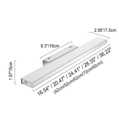 Modern Minimalist Rectangular Column Stainless Steel Anti-Fog Vanity Light LED Wall Sconce Lamp For Bathroom & Living Room