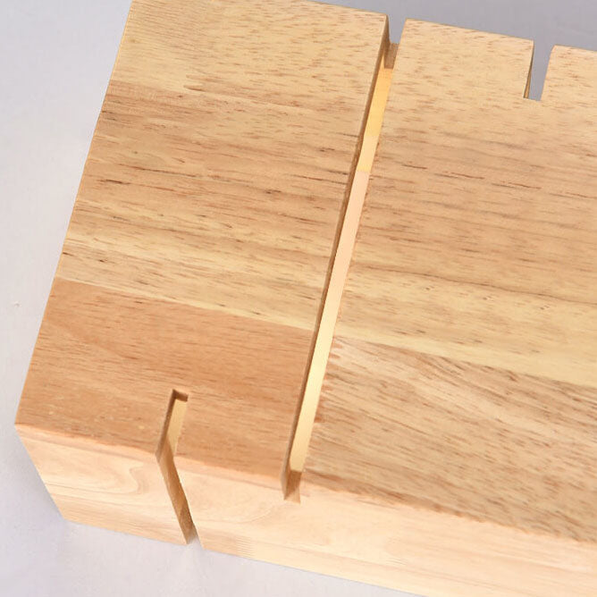 Modern Minimalist Wooden Square 2-Light Wall Sconce Lamp for Bedroom