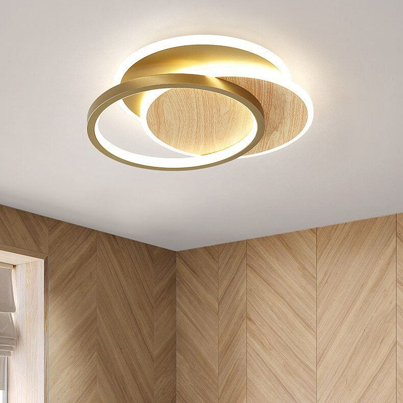 Modern Nordic  Wrought Iron Round Circular LED Flush Mount Lighting for Living Room