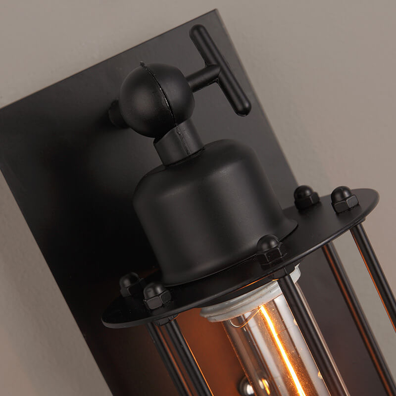 Contemporary Industrial Iron Rectangle Pencil-shaped 1-Light Wall Sconce Lamp For Living Room