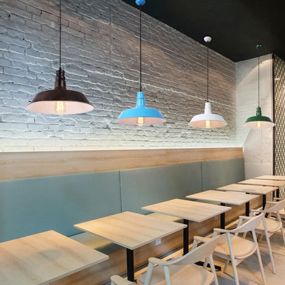 Contemporary Industrial Round Iron 1-Light Pendant Light For Living Room