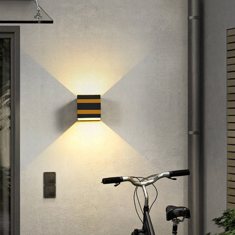Modern Minimalist Square Cube Aluminum Waterproof LED Wall Sconce Lamp For Outdoor