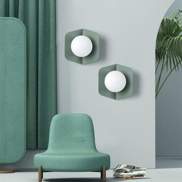 Contemporary Nordic Globe Glass Ball 1-Light Wall Sconce Lamp For Bedroom
