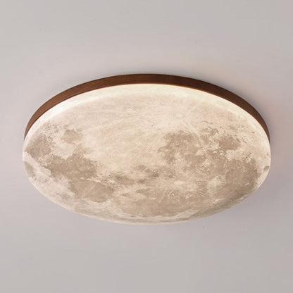 Modern Minimalist Moon Round Hardware PVC Acrylic LED Flush Mount Ceiling Light For Living Room