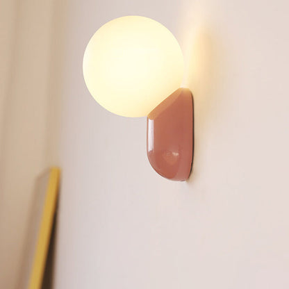 Modern Minimalist Macaron Cream Style Resin Glass Ball 1-Light Wall Sconce Lamp