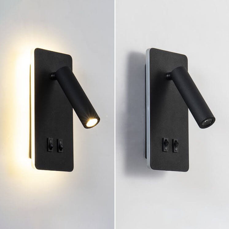 Contemporary Nordic Iron Square Spotlight Rotatable LED Reading Wall Sconce Lamp For Living Room & Bedroom