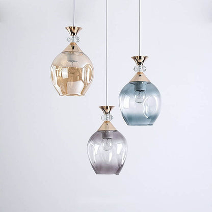 Contemporary Nordic Gradient Glass Hardware Orb 1/3 Light Island Light Chandelier for Living Room