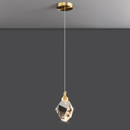Modern Luxury Sparkling Crystal Stone Iron LED Pendant Light For Living Room