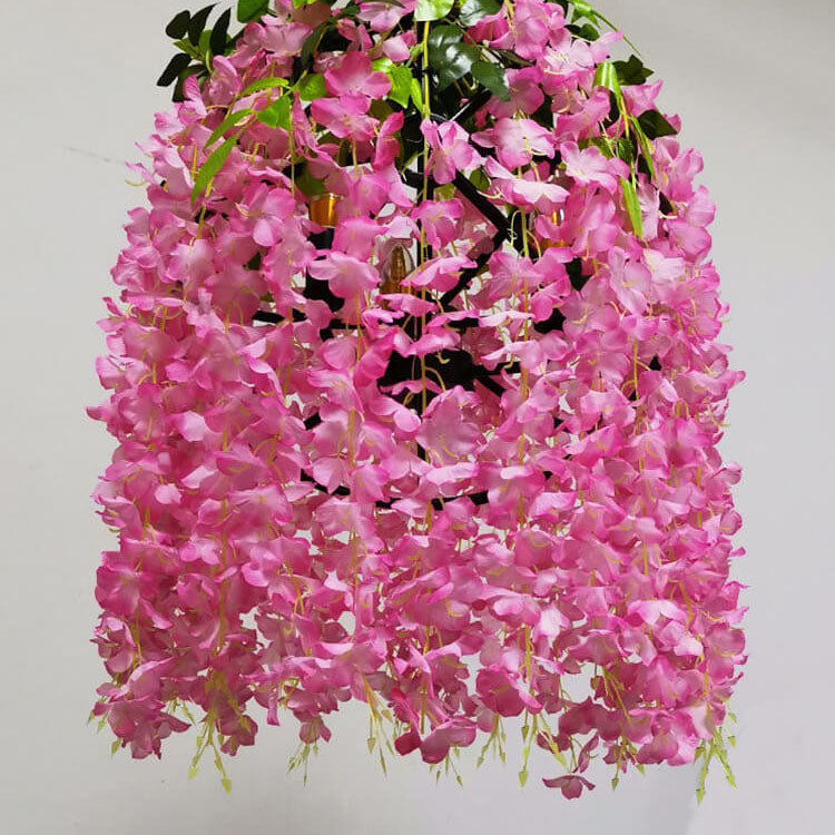 Contemporary Creative Iron Simulation of Flowers Plastic Silk Fabric Colorful Flower 1/3/5-Light Globe Flower Chandeliers For Living Room & Bedroom