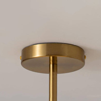 Modern Retro Round Solid Color Glass Electroplated Copper  1-Light Pendant Light Flush Mount Light