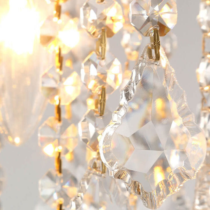 Modern Luxury Round Iron Crystal 1-Light Semi-Flush Mount Ceiling Light For Living Room