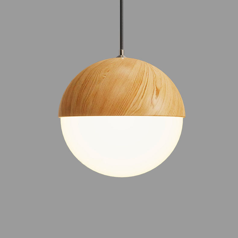 Traditional Japanese Iron Round Oval Iron 1-Light Pendant Light For Living Room & Bedroom