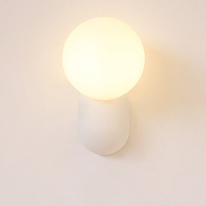 Modern Minimalist Macaron Cream Style Resin Glass Ball 1-Light Wall Sconce Lamp