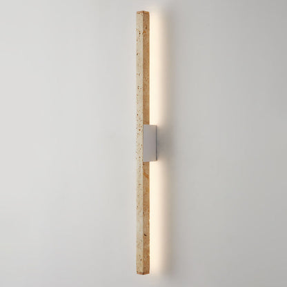 Japanese Wabi-Sabi Yellow Travertine Long Strip LED Wall Sconce Lamp